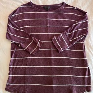 M I X 3/4 sleeve striped sweater. Size XL